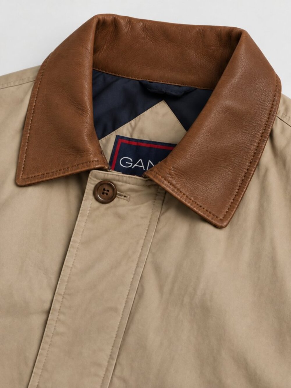 Vintage GANT Goose Down-Filled Barn Field Jacket - Leather Collar Trim - Mens M - Picture 4 of 7